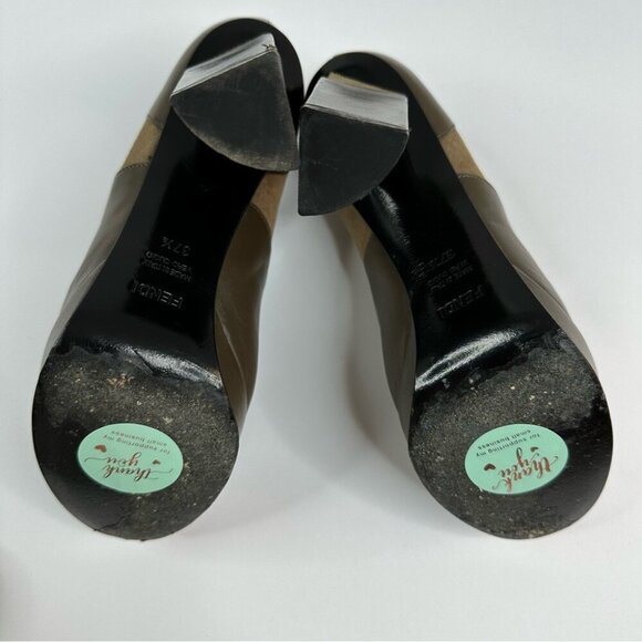 Fendi Women’s Brown Designer Suede Leather Oxford‎ Luxury Ankle Boot EU 37.5 - Picture 10 of 14